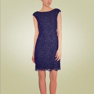NWT Ralph Lauren Navy Floral Lace Dress, Sz 4